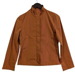 Weekend Max Mara Burnt Orange Minimalist Zip Jacket - Size 4